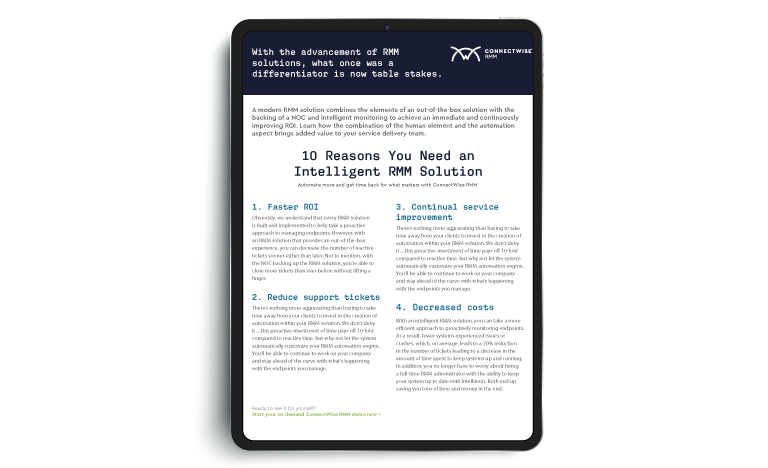 Top 10 Reasons You Need an Intelligent RMM Solution